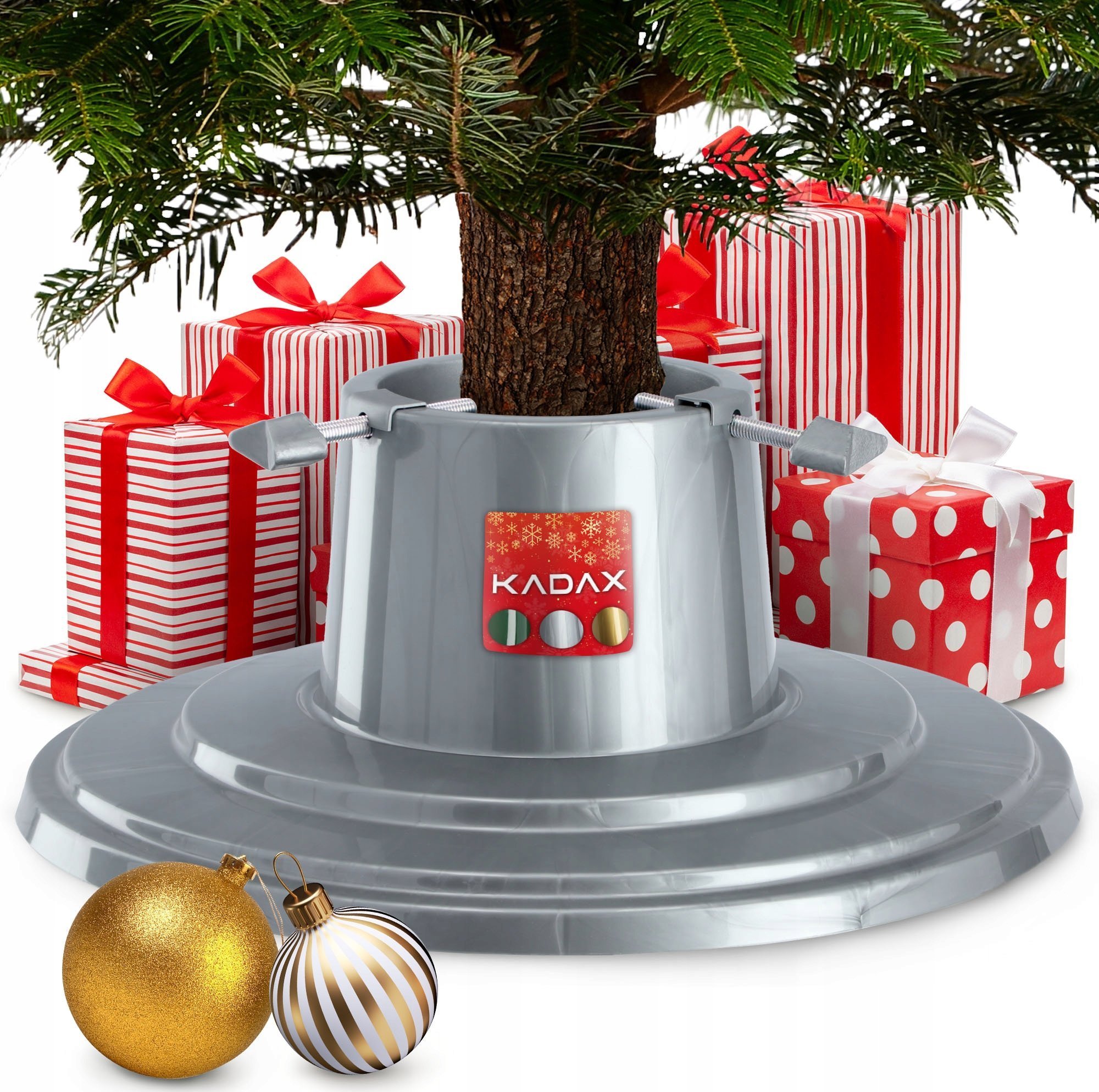 Kadax Stojak Pod Choinkę Choinkowy Na Choinkę 2M Srebrny