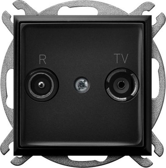 Ospel ARIA Gniazdo antenowe typu F pojedyncze czarny metalik GPA-1UF/m/33