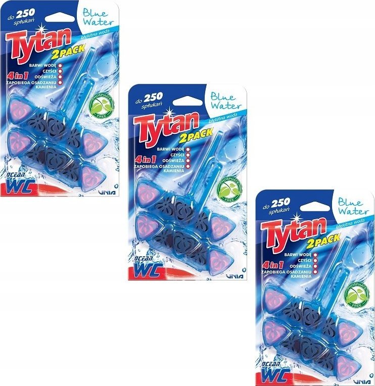 Tytan Kostka toaletowa do WC Tytan Blue Water 6x45 g
