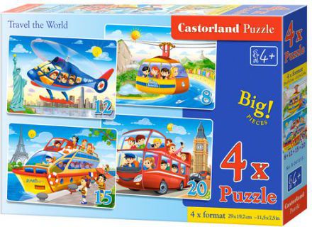 Castorland Puzzle x 4 - Travel the World (247018)