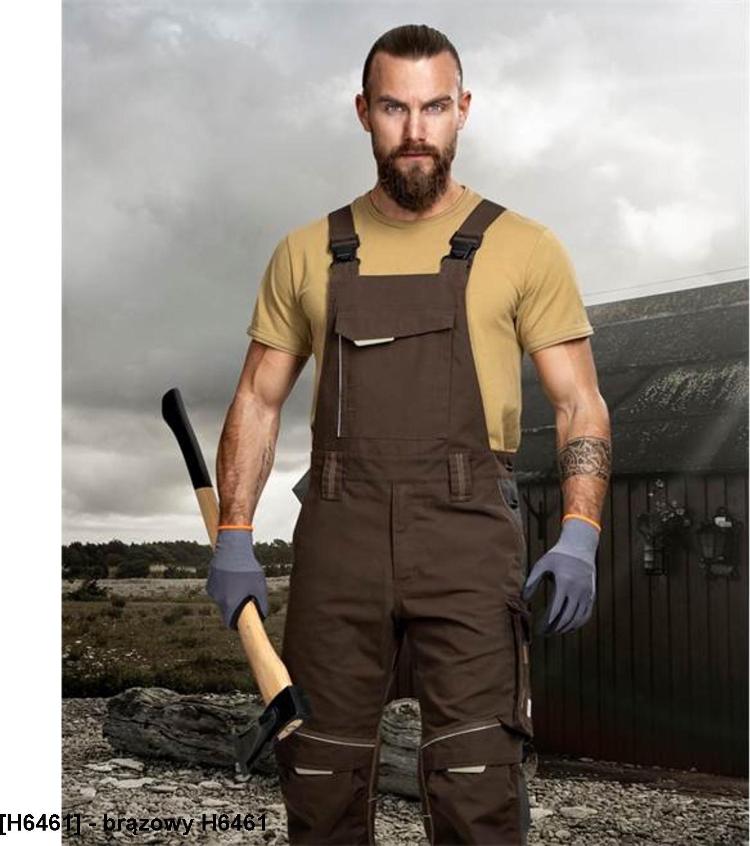 Ardon ARDON URBAN+ - Spodnie ogrodniczki ARDONURBAN+ jasno-czerwone skrócone - brązowy H6461 S