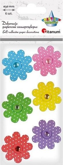 Titanum Dekoracje samoprzylepne 3D kwiaty mix 7szt