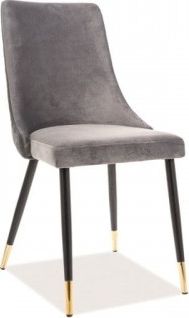 Signal KRZESŁO PIANO VELVET CZARNY/ZŁOTY STELAŻ/SZARY BLUVEL 14