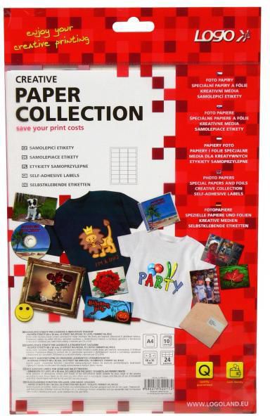 Logo Etykiety A4, matowe, białe, 10 szt.