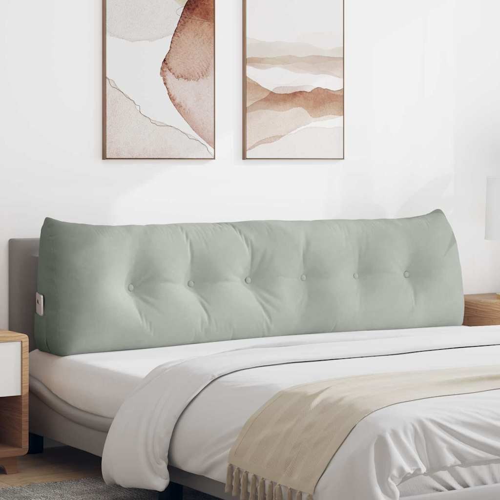 vidaXL Poduszka na plecy Jasnoszary 180 x 24 x 50 cm Aksamit