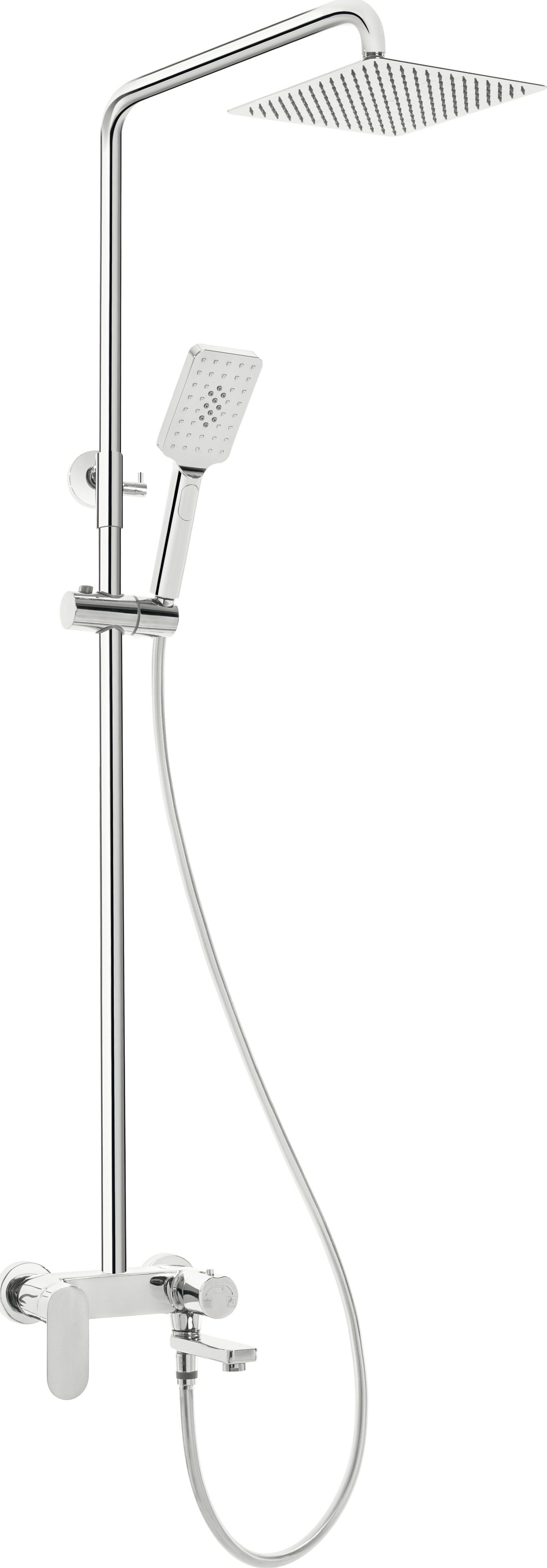 Zestaw prysznicowy Deante Alpinia z deszczownicą z baterią chrom (NAC_01AM)