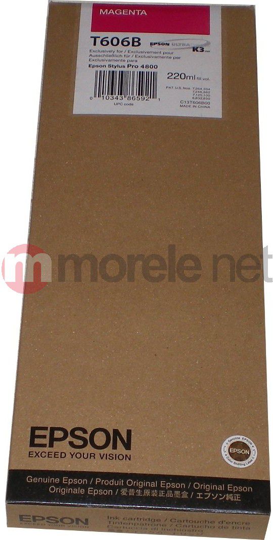 Tusz Epson Wkład atramentowy Stylus do 4800 magenta (220ml) (C13T606B00)