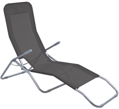 Leżak ogrodowy z podłokietnikami plażowy fotel grawitacyjny regulowany