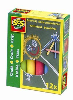 SES Kreda niepyląca kolorowa 12 szt