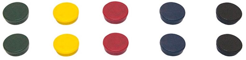 Bi-Office Magnesy okrągłe 20MM 10SZT. MIX kolorów (GIM141709)