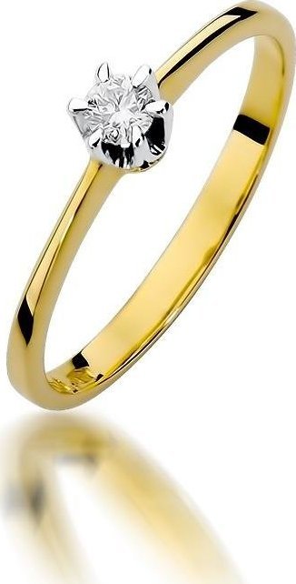Best Diamonds złoty pierścionek z brylantem 0.10ct 14