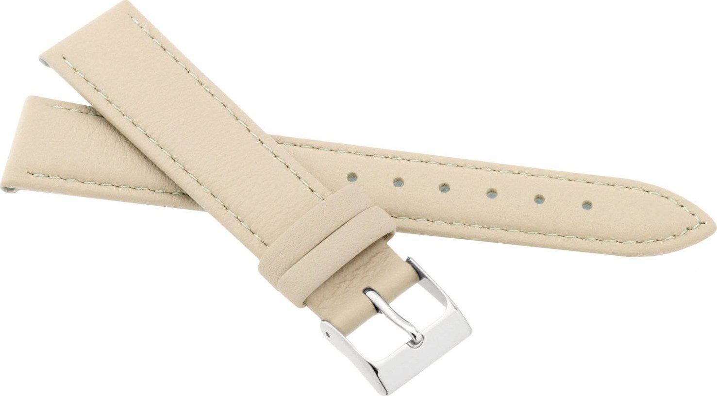 JVD Skórzany pasek do zegarka 12 mm JVD R41417-12 jasnobeżowy