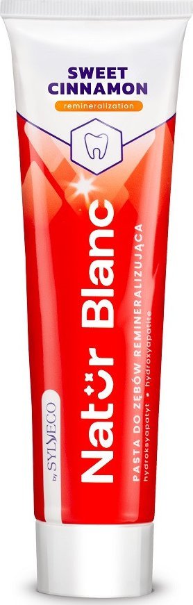 Sylveco Natur Blanc Pasta remineralizująca do zębów sweet cinnamon, 100 ml