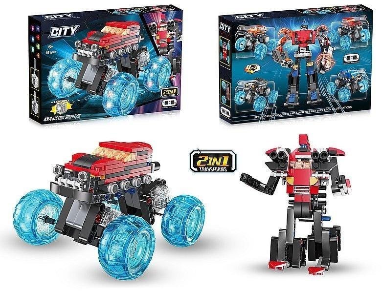 Klocki auto-robot ze światłem MIX