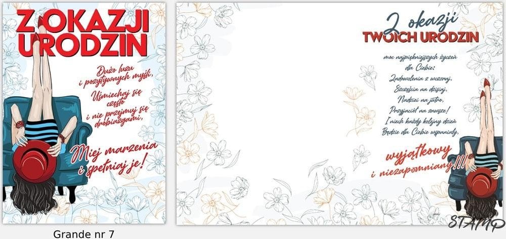 Stamp Karnet Grande + koperta wzór nr 07 Urodziny