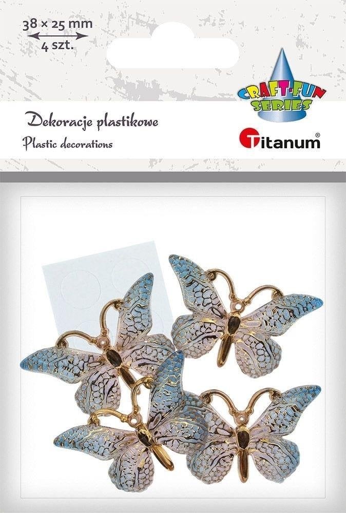 Titanum Dekoracje samoprzylepne motyle 38x23mm 4szt