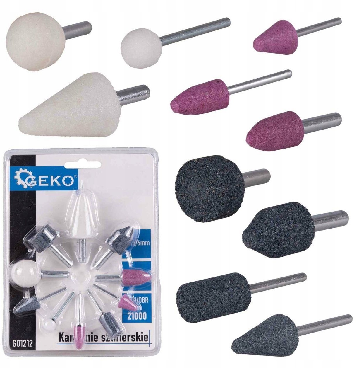 Kamienie szlifierskie 3mm/6mm 10el. (20/80)