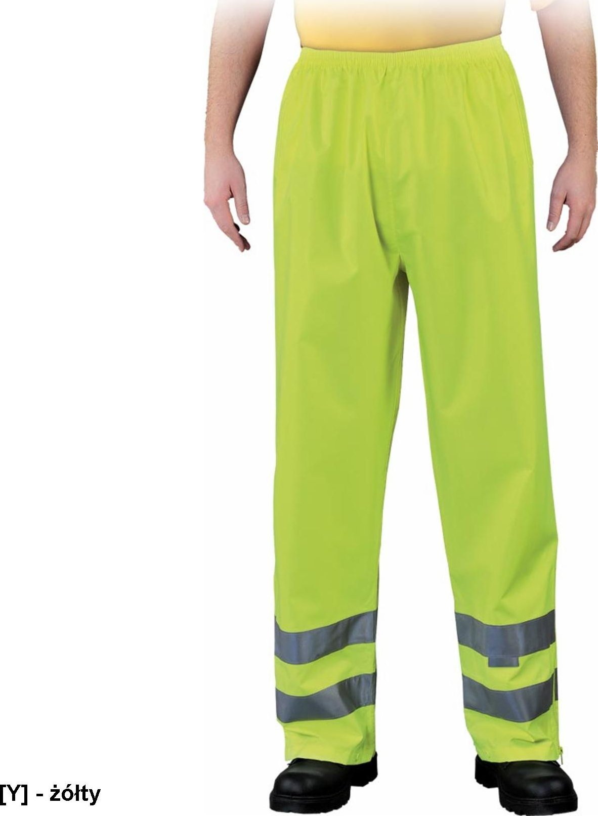 R.E.I.S. LH-FLUER-T - Spodnie przeciwdeszczowe z pasami odblaskowymi - żółty 3XL
