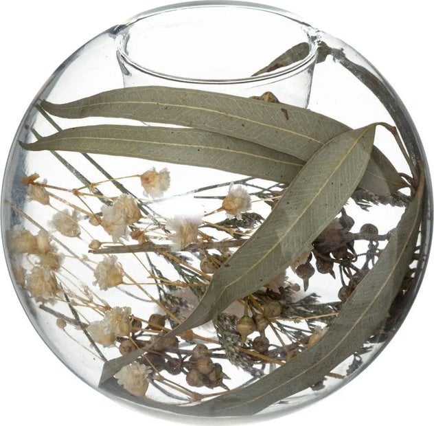 Atmosphera Świecznik, suche kwiaty w szkle, 2w1