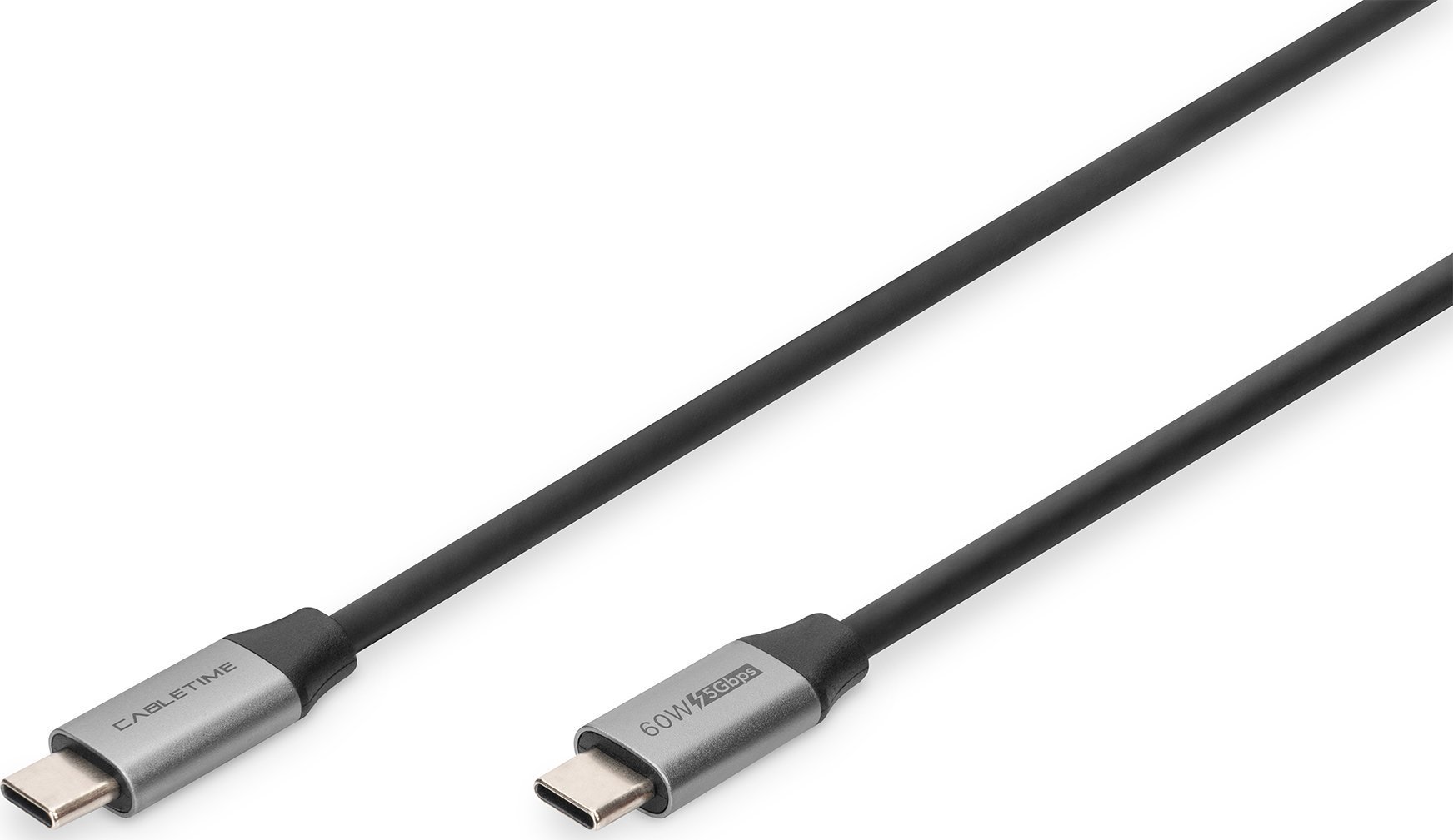 Kabel USB Digitus USB-C - USB-C 1 m Czarny (DB-300220-010-S)