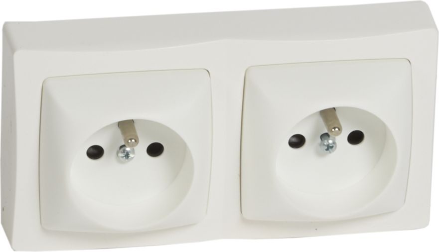 Legrand Gniazdo podwójne Oteo z uziemieniem 16A biały (086076)