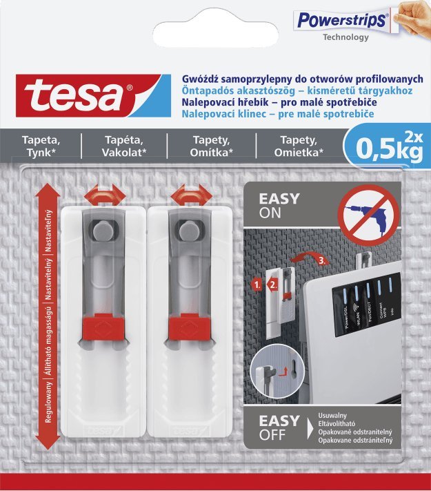 Tesa Gwoździe samoprzylepne 2szt do 1kg do elektronarz.(+3 pl.)