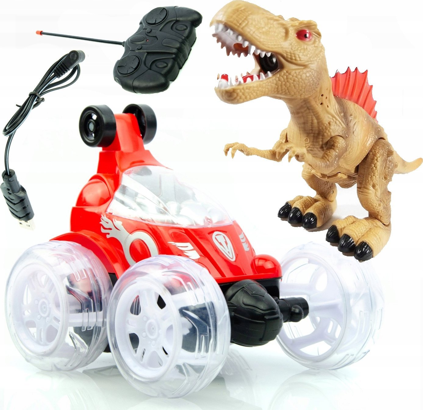 Rosfix AUTO TWISTER AKROBATA KASKADER + DINOZAUR PREZENT POD CHOINKE DLA CHŁOPCA