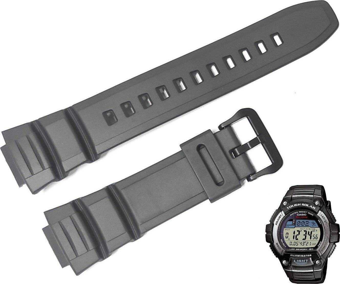 Pasek do zegarka Casio W-S220 szary 10452414 .