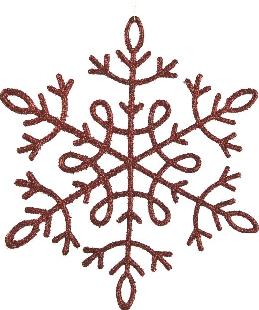 Witek Home 12x Ozdoba świąteczna śnieżynka czerwona