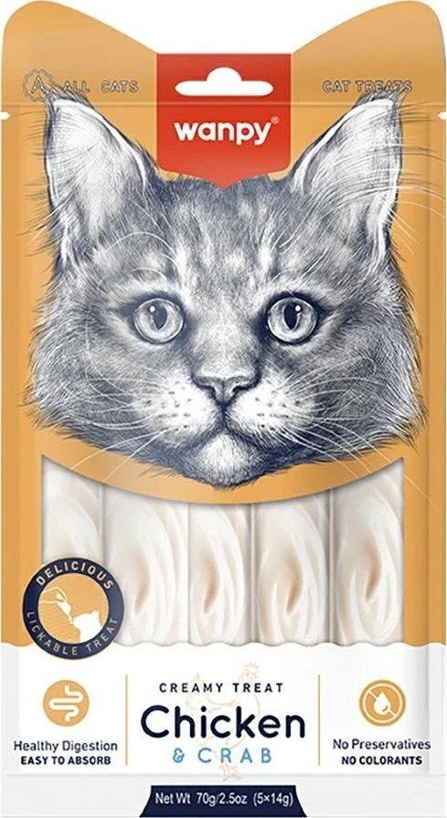 Wanpy Wanpy Krem dla Kota Kurczak Krab 70g