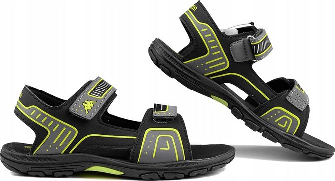 Kappa Sandały dla dzieci Kappa Paxos czarno-limonkowe 260864K 1133 34