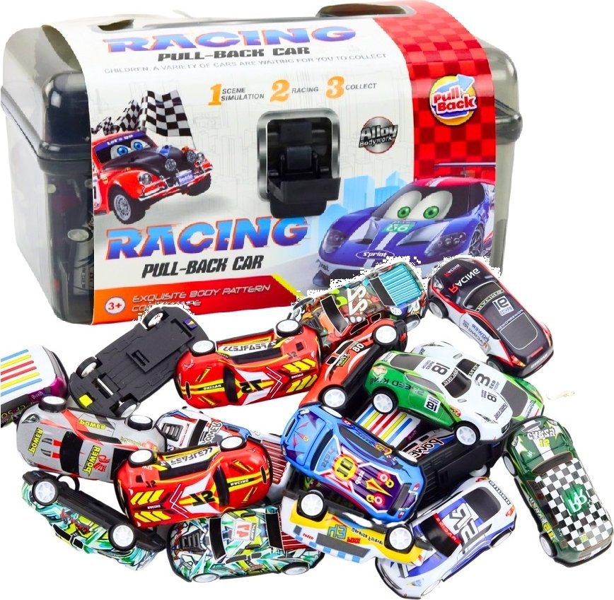 Qulki DUŻY ZESTAW SAMOCHODÓW RESORKI resoraki W WALIZCE AUTKA autko z napędem