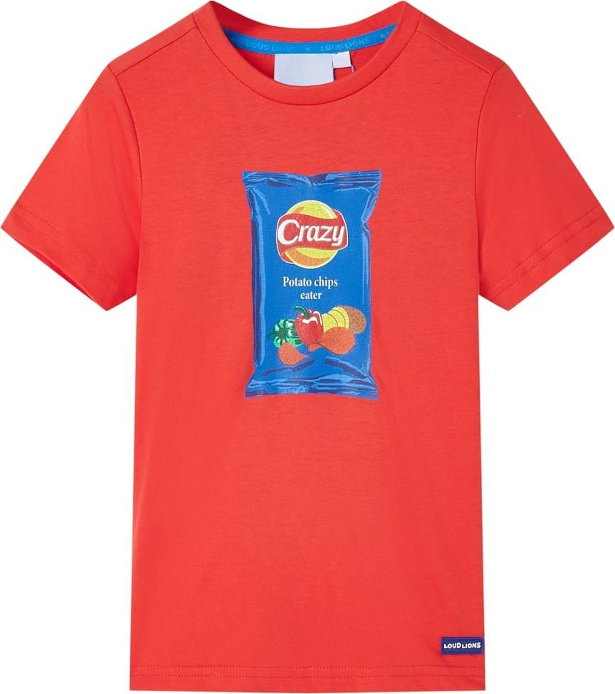 vidaXL Koszulka dziecięca z krótkimi rękawami, czerwona, 140