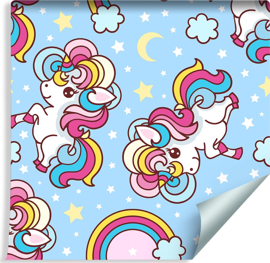 Muralo Tapeta Dla Dzieci - Piękne Kolorowe Jednorożce