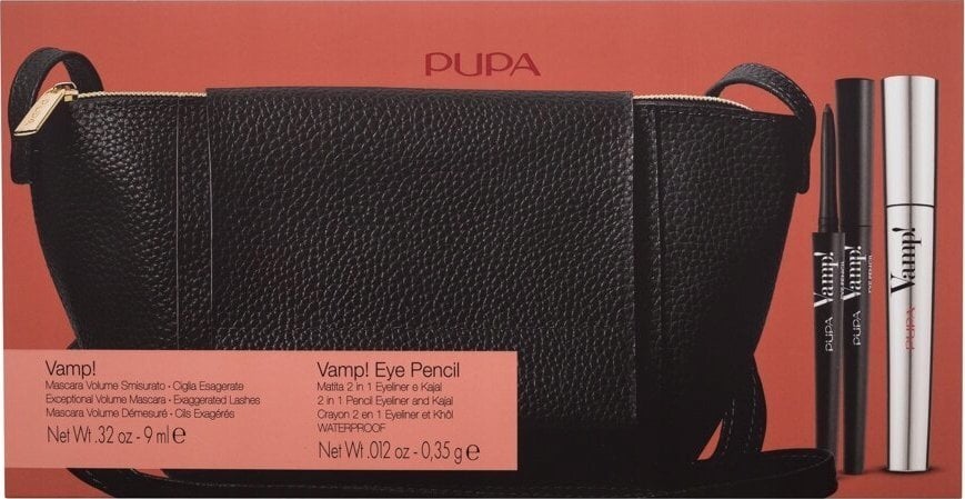 Pupa Kit Vamp! Set Pupa: Vamp!, Waterproof, Volumizing, Mascara, Black, 9 ml + Vamp!, Gel Eyeliner, Extra Black, 1.5 ml For Women