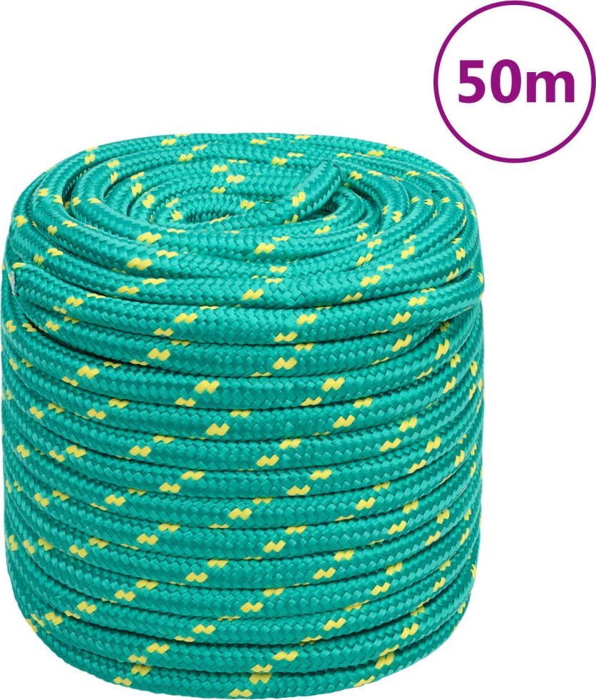 vidaXL vidaXL Linka żeglarska, zielona, 18 mm, 50 m, polipropylen