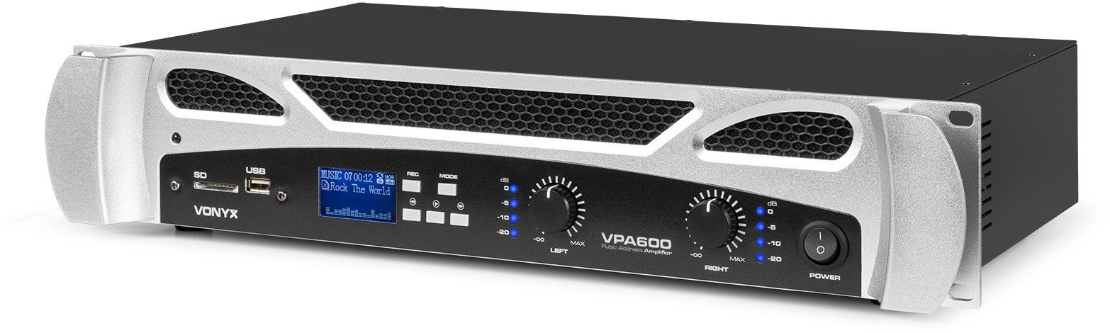 Wzmacniacz 2x 300W MP3 BT VPA600 PA Vonyx one size