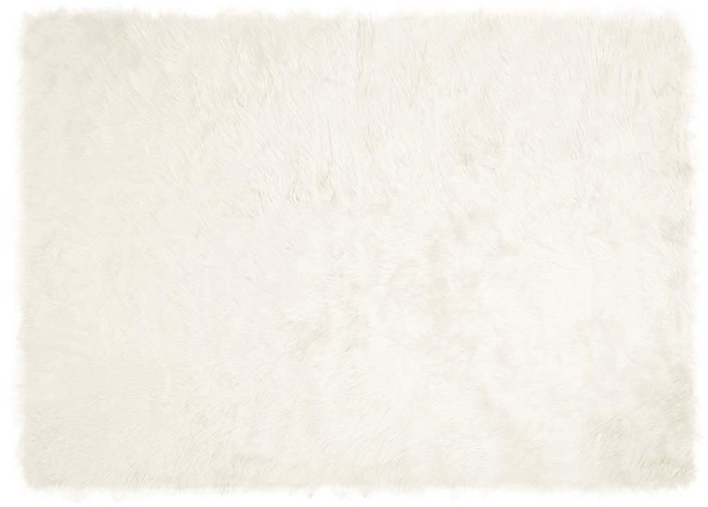 vidaXL Sztuczny biały dywan z wełny owczej 120 x 170 cm