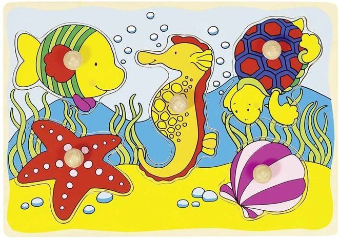 Goki Układanka z elementami do wkładania, konik morski, muszelki... (57857)