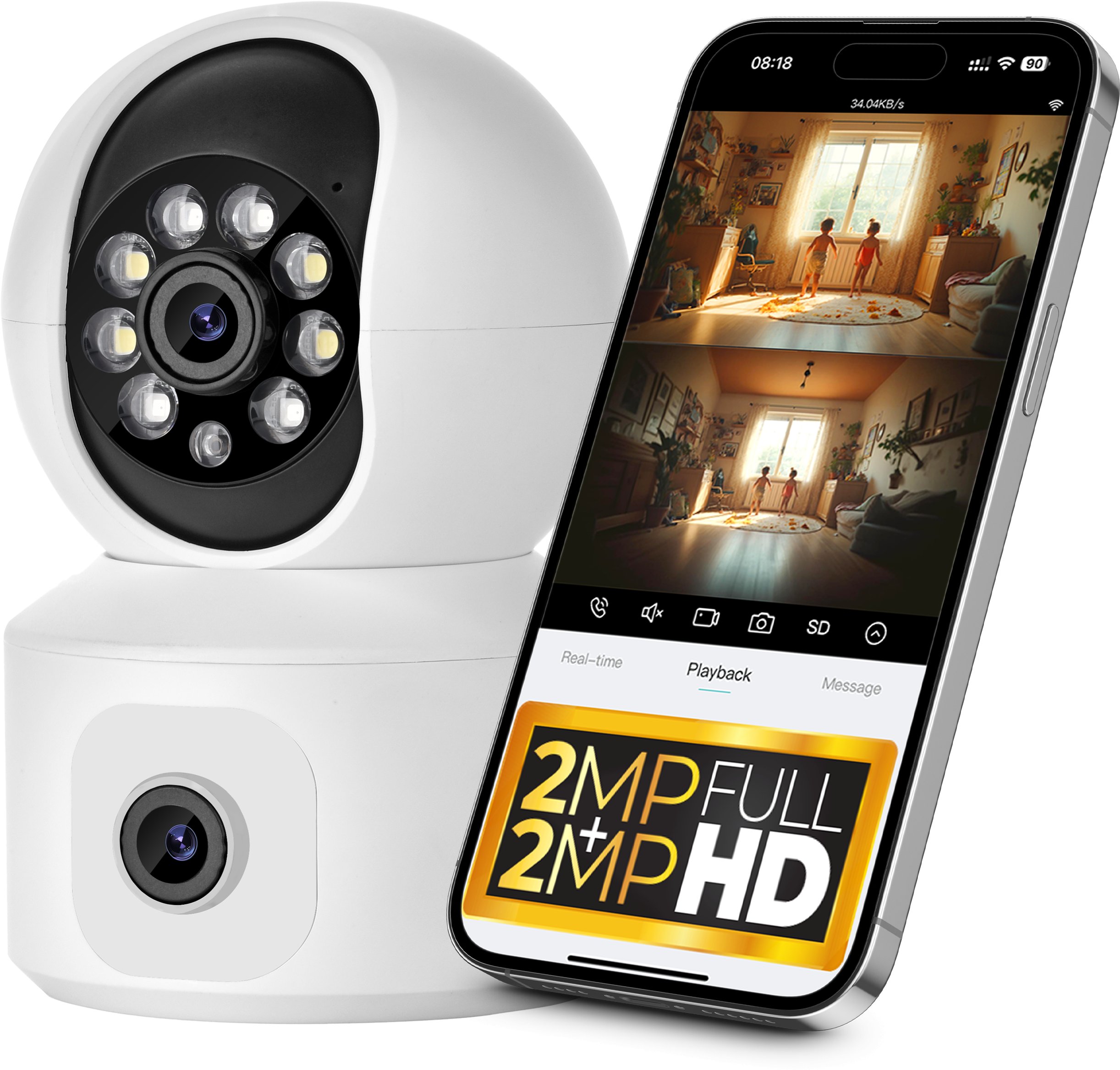 Kamera WIFI obrotowa SMART WIFI 2w1 4MPx Zintronic NIANIA ICS22DL-10V1