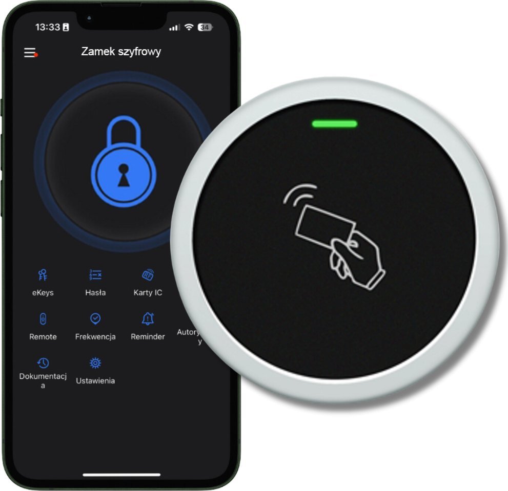 Spreest ZAMEK PANEL DOSTĘPU DO DRZWI FURTKI WIFI TTLock CZYTNIK KART BRELOKÓW RFID