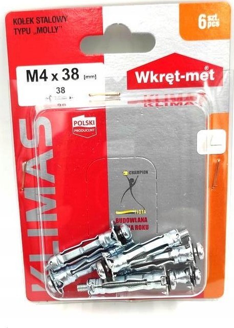 Wkręt-met BLIST.KOŁ.STALOWEGO TYPU MOLLY 4X38 kod: