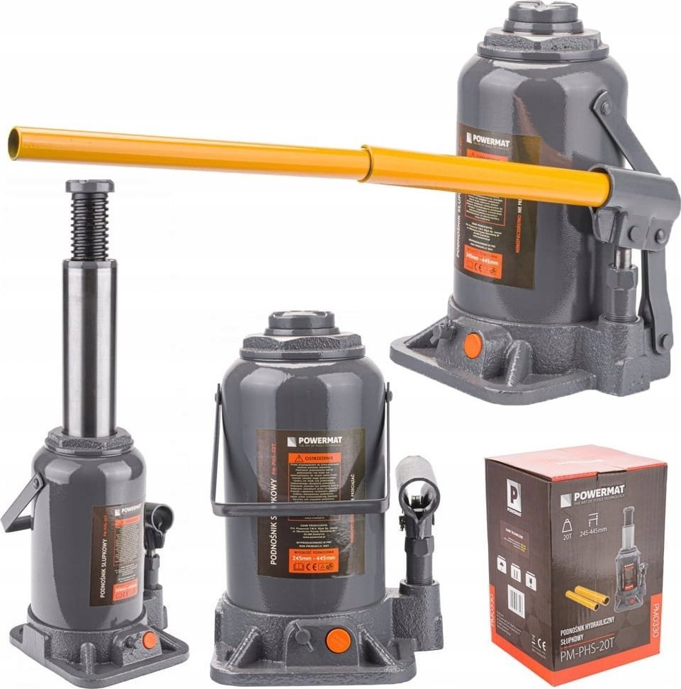 Powermat PODNOŚNIK HYDRAULICZNY SŁUPKOWY LEWAREK 20T 445mm