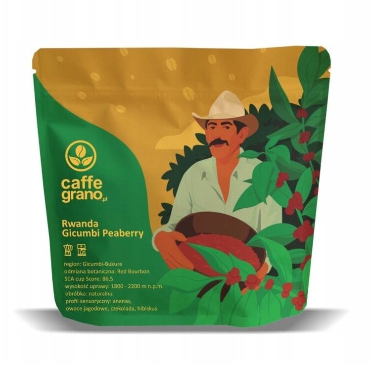 Kawa ziarnista Caffe Grano Kawa ziarnista Rwanda Gicumbi Peaberry 250g