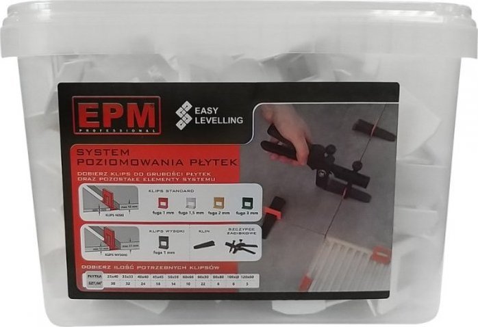 EPM SYSTEM UKŁADANIA PŁYTEK EASY LEVELING 200 KLIPSÓW 1,5MM (1 OP)