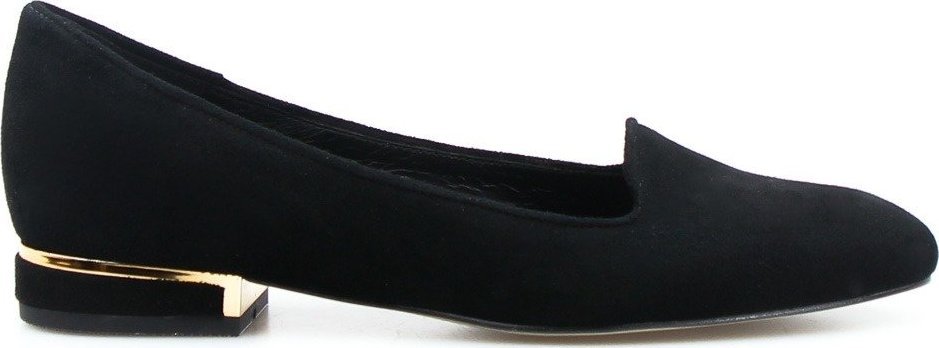 Victoria Gotti Baleriny ze wstawką skórzane zamszowe czarne Victoria Gotti-36