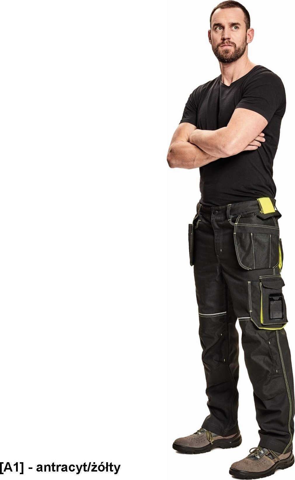 CERVA KNOXFIELD 320 - spodnie - antracyt/żółty 62