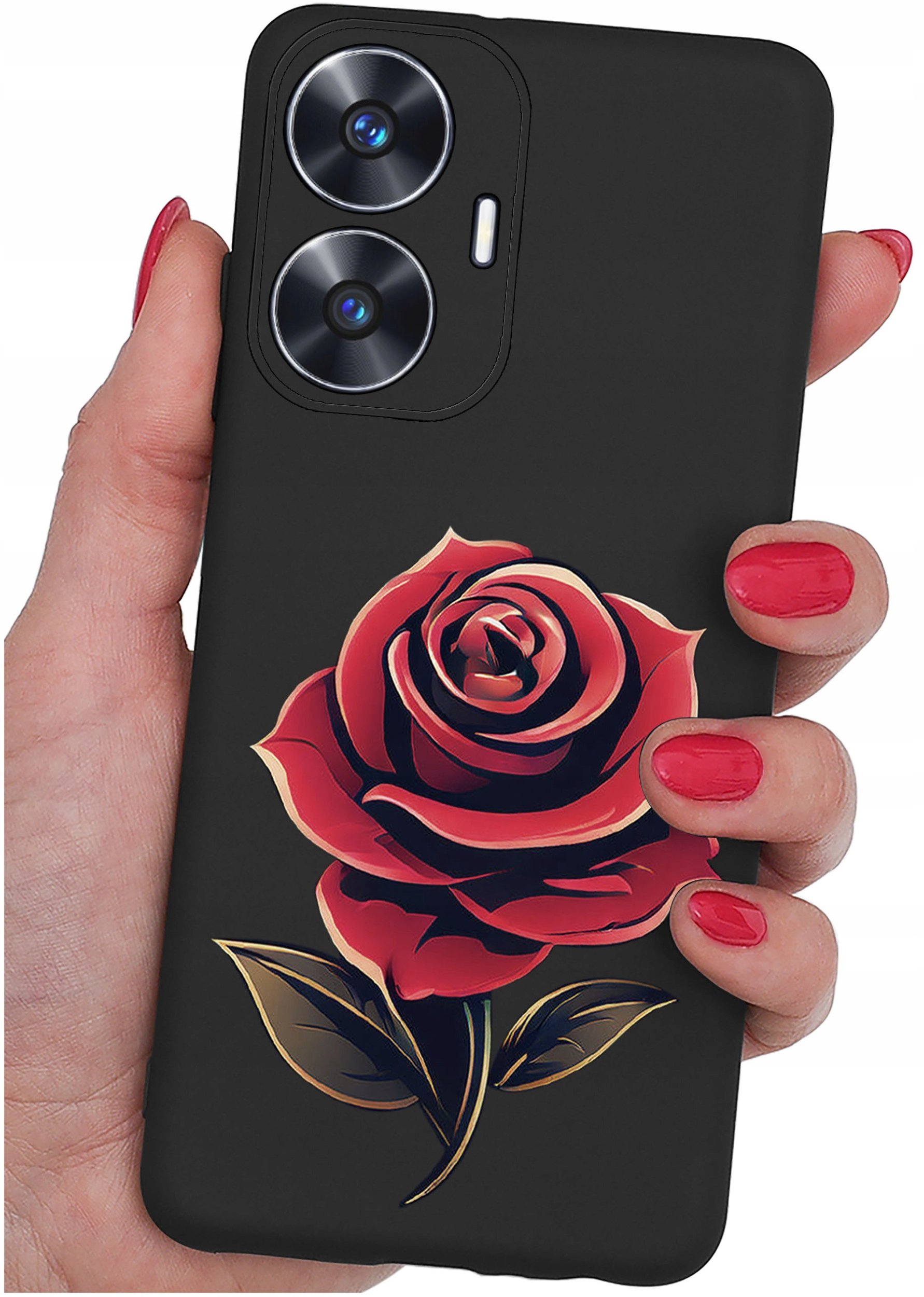 krainaGSM ETUI do Realme C55 wzory |SILIKONOWE MATT CASE + SZKŁO 9H