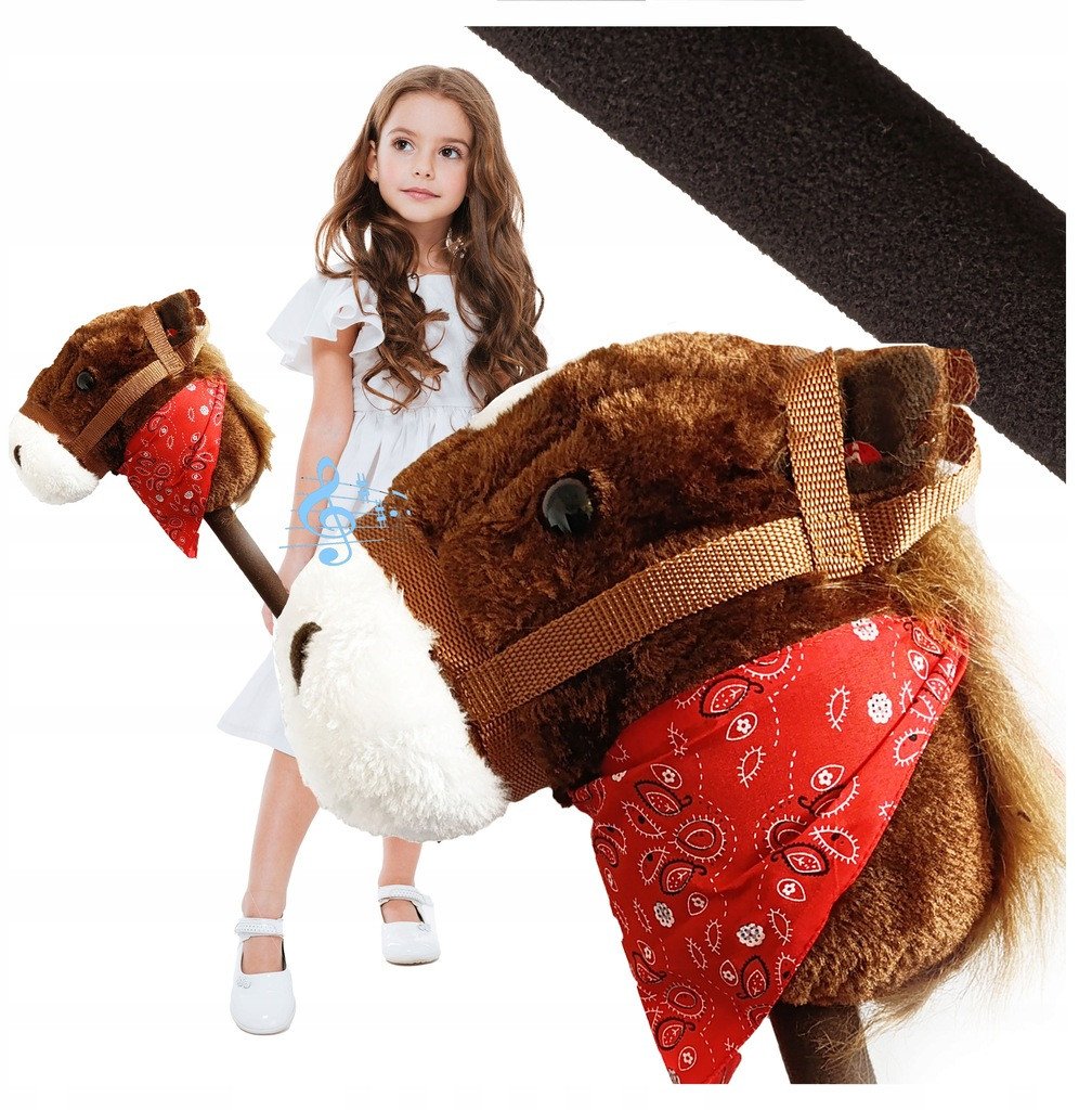 Hobby Horse miękka głowa konia koń na kiju rży 68 cm dźwięki galopu plusz