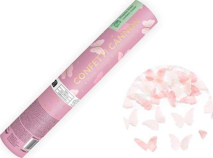 Tuba z motylkami różowy 20cm